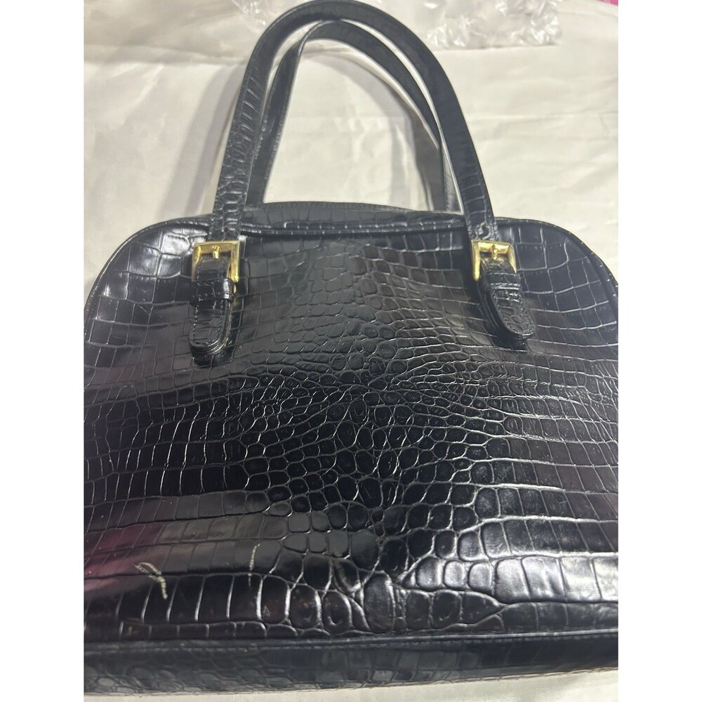 Talbots Women's Black Leather Bag Made in Italy
